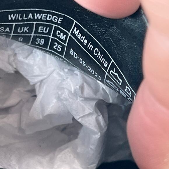 Vionic Willa Wedge Loafers Suede Slip On Black Women's 8.5M Water Repellent - Picture 11 of 11